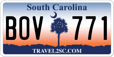 SC license plate BOV771