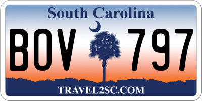 SC license plate BOV797