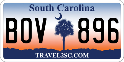 SC license plate BOV896