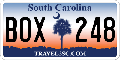 SC license plate BOX248