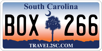 SC license plate BOX266