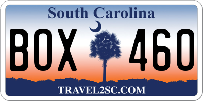 SC license plate BOX460
