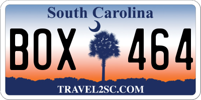 SC license plate BOX464
