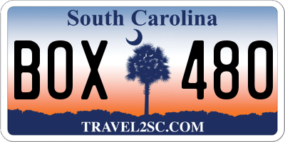 SC license plate BOX480