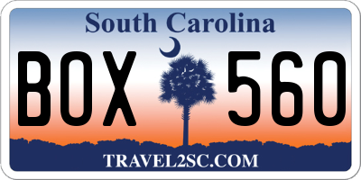 SC license plate BOX560