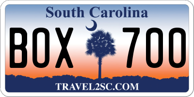 SC license plate BOX700