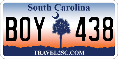 SC license plate BOY438