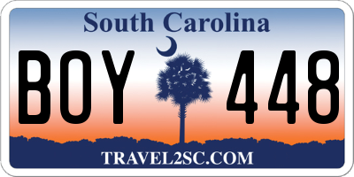 SC license plate BOY448
