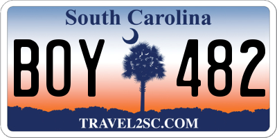 SC license plate BOY482