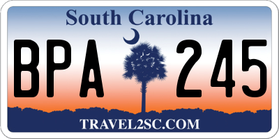 SC license plate BPA245