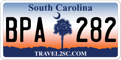 SC license plate BPA282