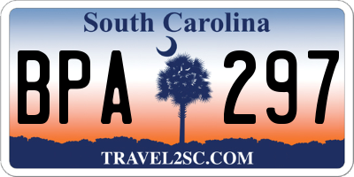 SC license plate BPA297