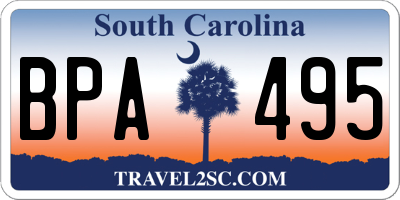 SC license plate BPA495