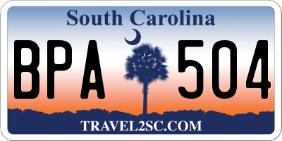 SC license plate BPA504