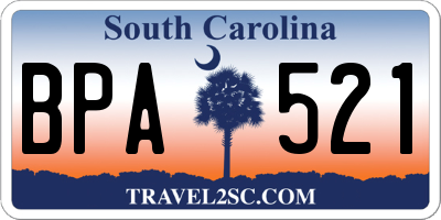 SC license plate BPA521