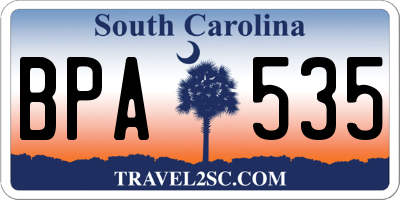 SC license plate BPA535