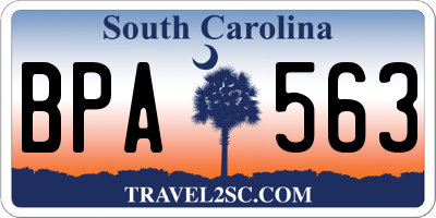 SC license plate BPA563
