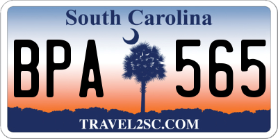 SC license plate BPA565