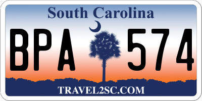 SC license plate BPA574