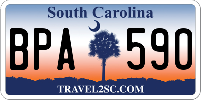 SC license plate BPA590