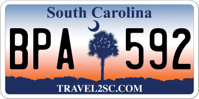 SC license plate BPA592
