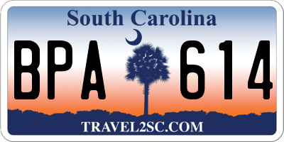 SC license plate BPA614