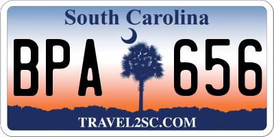 SC license plate BPA656