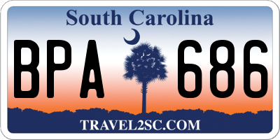 SC license plate BPA686