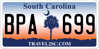 SC license plate BPA699