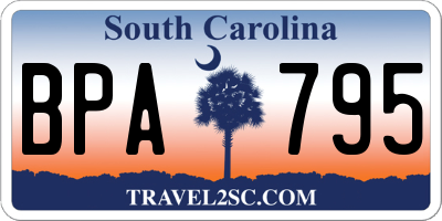 SC license plate BPA795