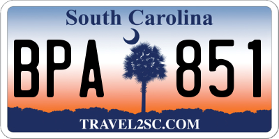 SC license plate BPA851