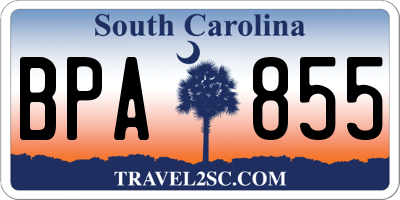 SC license plate BPA855
