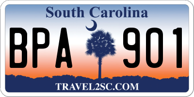SC license plate BPA901