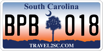 SC license plate BPB018