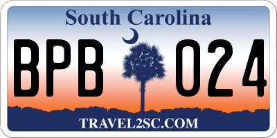 SC license plate BPB024
