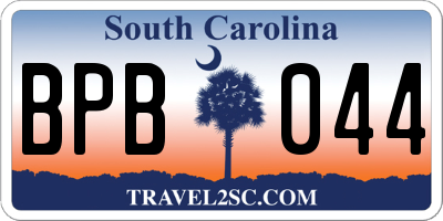 SC license plate BPB044
