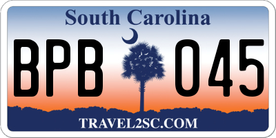 SC license plate BPB045