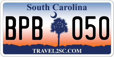 SC license plate BPB050