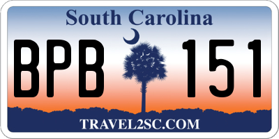 SC license plate BPB151
