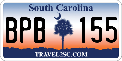SC license plate BPB155