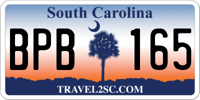 SC license plate BPB165