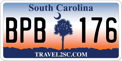 SC license plate BPB176