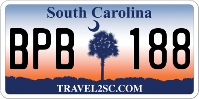 SC license plate BPB188