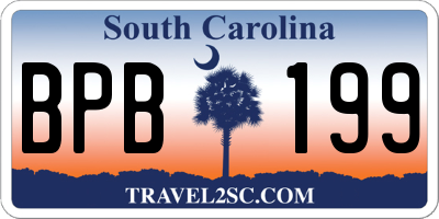 SC license plate BPB199