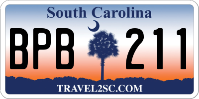 SC license plate BPB211