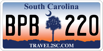 SC license plate BPB220