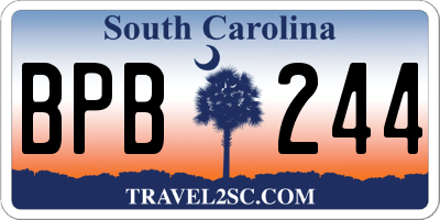 SC license plate BPB244