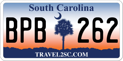 SC license plate BPB262