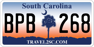 SC license plate BPB268