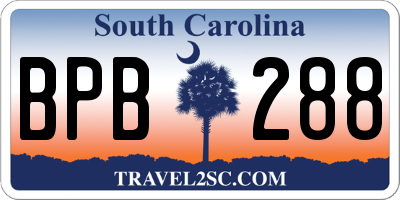 SC license plate BPB288